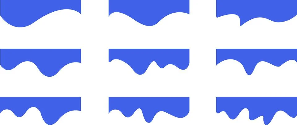 Set of dividers shape template. Modern separator header footer illustration Stock Illustration