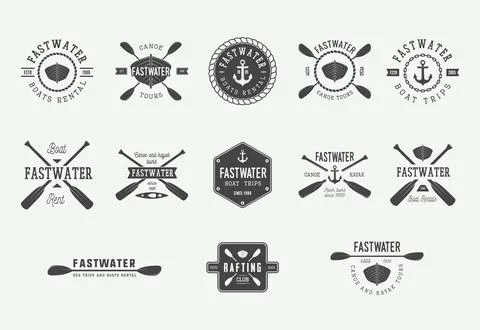 Set of diving logos, labels and slogans in vintage style. Illustration. Graph Stock Illustration