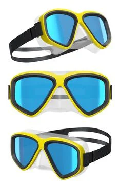 Set of diving mask and snorkel for snorkeling on white background. Stockillustratie