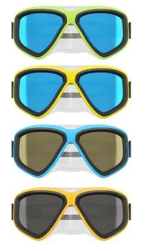 Set of diving mask and snorkel for snorkeling on white background. Stockillustratie