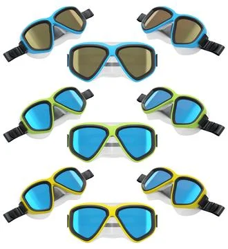 Set of diving mask and snorkel for snorkeling on white background. 库存插图