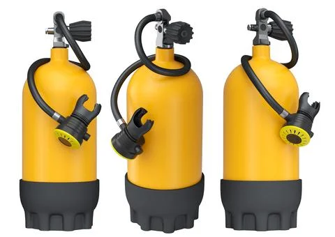 Set of diving tank full oxygen for snorkeling on white background. Stockillustratie