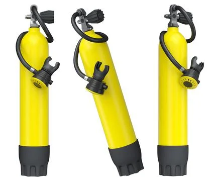 Set of diving tank full oxygen for snorkeling on white background. Stockillustratie