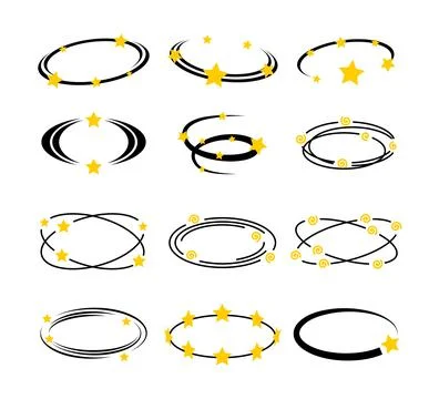 Set of dizzy star effect set collection, Retro pop comic Dizziness Seeing S.. Stock Illustration