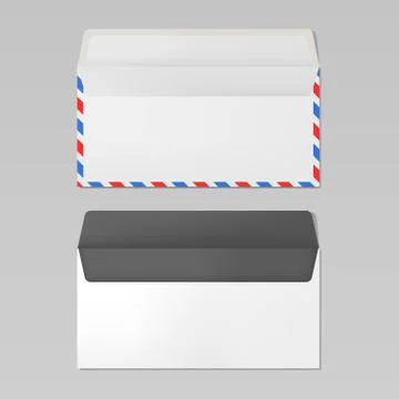 Set of DL envelopes, realistic mockup Stock Illustration
