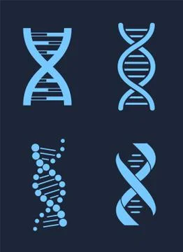 Set of DNA Icon Chains Genetic Personal Codes イラスト素材