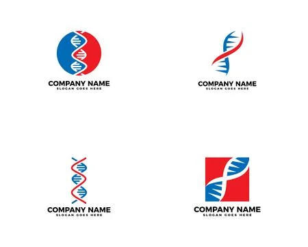 Set of DNA Logo Icon Design Vector Stock Illustration