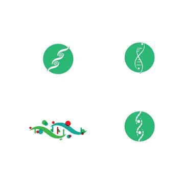 Set DNA Logo Template vector 库存插图