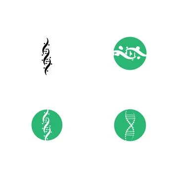 Set DNA Logo Template vector Stock Illustration