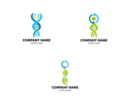 Set of DNA logo vector icon template Stock Illustration