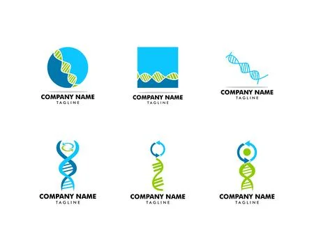 Set of DNA logo vector icon template Illustrazione stock