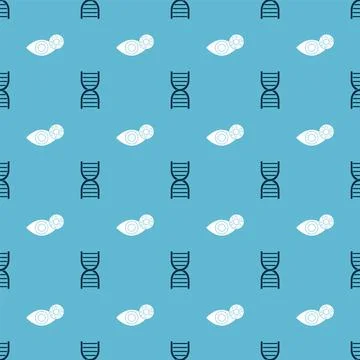 Set DNA symbol and Reddish eye due to virus on seamless pattern. Vector イラスト素材