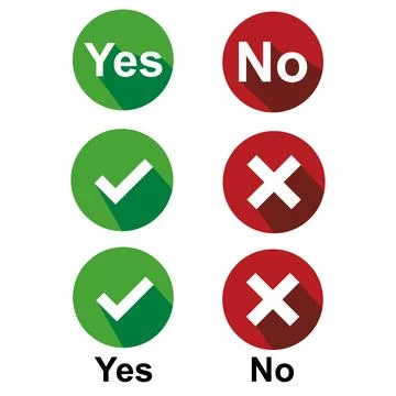 Set of Do and Don't vector illustration button choice. Stock Illustration