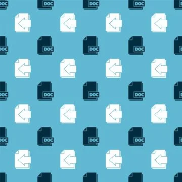 Set DOC file document and Next page arrow on seamless pattern. Vector 库存插图