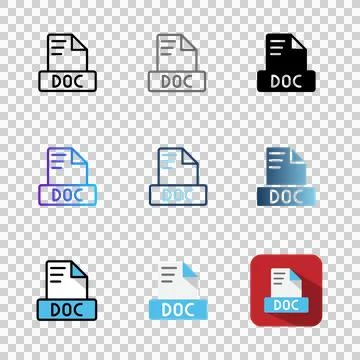 Set Doc File Icons Stock Illustration