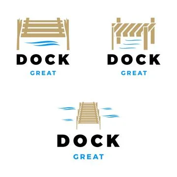 Set of Dock Icon Logo Design Template Stock Illustration