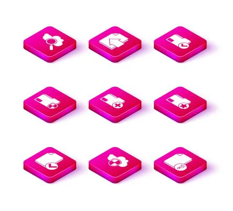 Set Document and check mark, Cloud shield, folder protection, Add new, Unknown イラスト素材