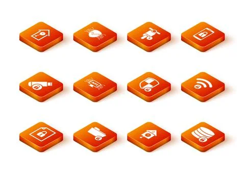 Set Document and lock, Folder, USB flash drive with, Computer api interface Stock Illustration