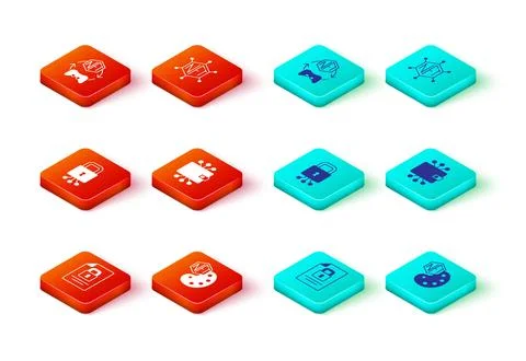 Set Document and lock, NFT Digital crypto art, Cyber security, Cryptocurren.. Stock Illustration