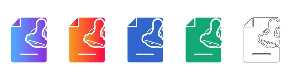 Set of Document Approval Stamp Icons Illustrazione stock