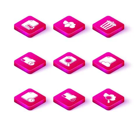 Set Document with clock, Folder and, Unknown document folder, search, Search Illustrazione stock