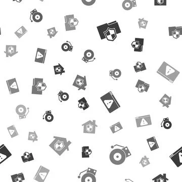 Set Document folder protection, Ringing alarm bell, Browser with exclamation Stock Illustration