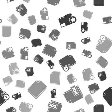 Set Document folder with star, DOC file document, Document and lock and Document Illustrazione stock