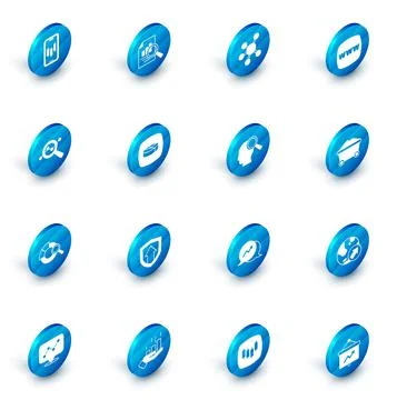 Set Document with graph chart, Project team base, Website template, Search data Stock Illustration