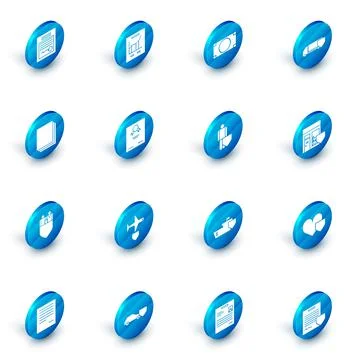 Set Document with graph chart, Stacks paper money cash, Delivery cargo truck Illustrazione stock