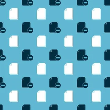 Set Document with minus and Document on seamless pattern. Vector イラスト素材
