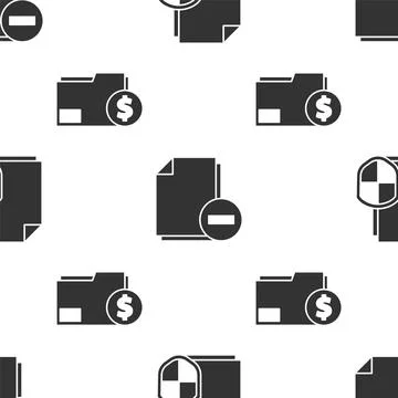 Set Document protection concept, Document with minus and Finance document folder Stock Illustration
