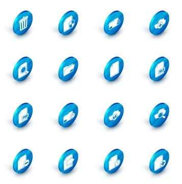 Set Document protection concept, Folder and lock, Add cloud, with search, PSD Illustrazione stock