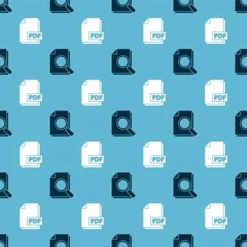 Set Document with search and PDF file document on seamless pattern. Vector 스톡 일러스트