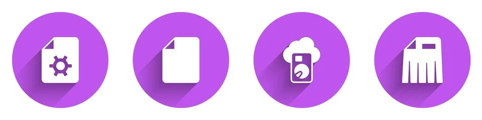 Set Document settings, File document, Cloud database and Paper shredder ico.. イラスト素材