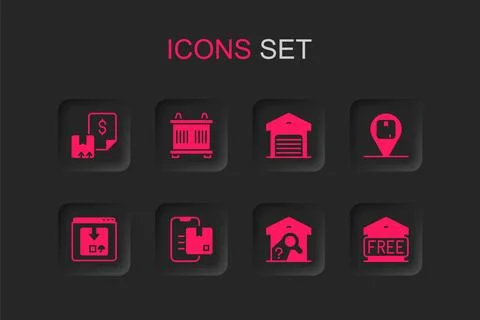 Set Document tracking marker, Container, Waybill, Warehouse check, Location.. イラスト素材