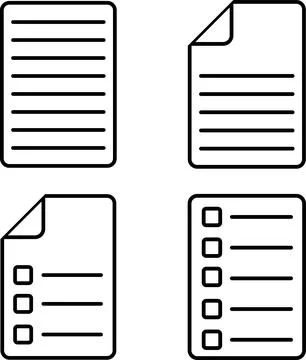 Set of Document vector icon, Collection Text page, Note page of book Illustration