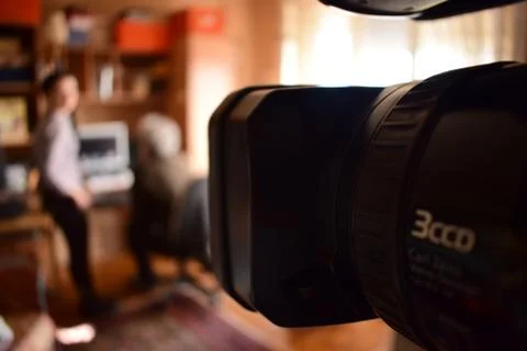 On the set of documentary Foto stock