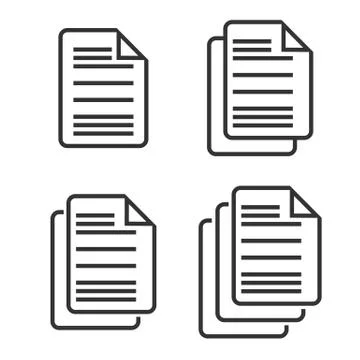 Set of Documents icon isolated on background. Vector illustration. Stock Illustration
