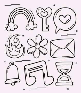 Set of doddles Stock Illustration