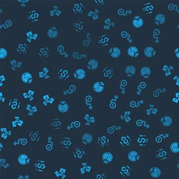 Set Dollar rate decrease, , and Tearing money banknote on seamless pattern Stock Illustration