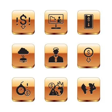 Set Dollar rate decrease, Money bomb dollar crisis, Global economic, Worker 库存插图