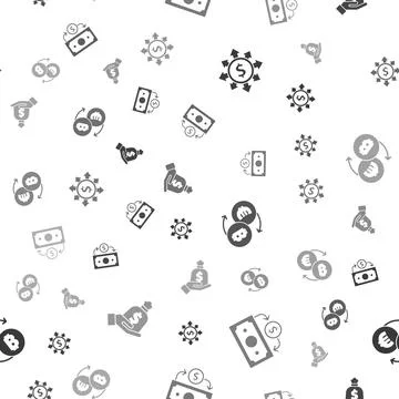 Set Dollar, share, network, Stacks paper money cash, Cryptocurrency exchange and Illustrazione stock