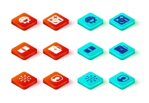 Set Dollar, share, network, User protection, Mobile phone SEO optimization Stockillustratie