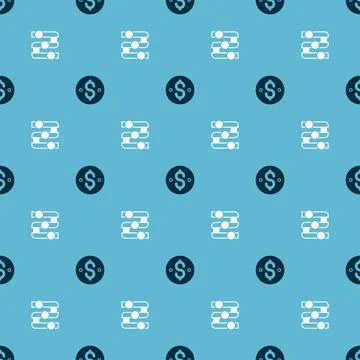 Set Dollar symbol and Graph, chart, diagram on seamless pattern. Vector 스톡 일러스트