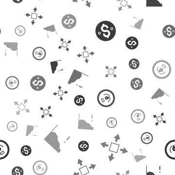 Set Dollar symbol, Many ways directional arrow, Digital speed meter and Stock Illustration