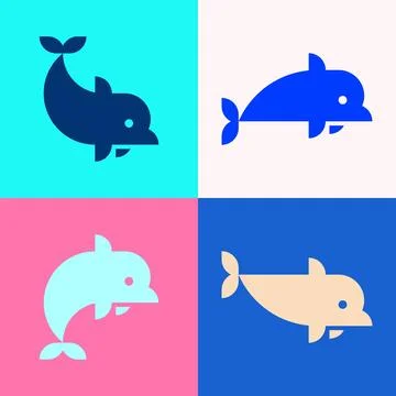 Set of Dolphin logo Stock Illustration