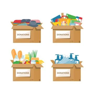 Set of donations Stock Illustration