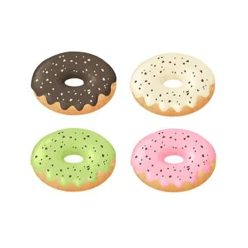 Set of donut isolated Stock Illustration