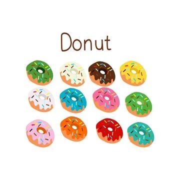 Set donut vector Stock Illustration
