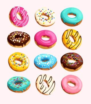Set of donuts Stock Illustration